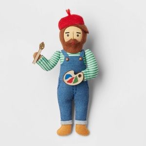 Fabric Artist Christmas Tree Ornament nwt painter like bob Ross